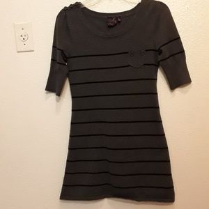 Grey with black stripes dress
